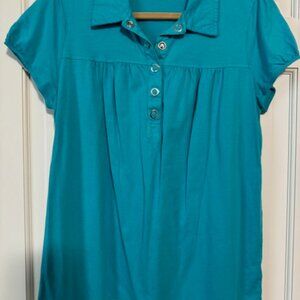 Style & Co XL Aqua Short Sleeve Top Worn Once